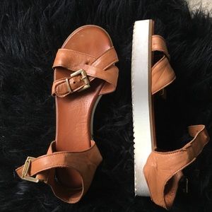 Leather Sandals with Platform